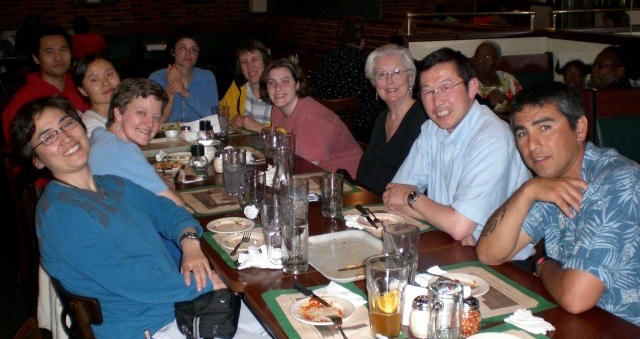 Cathy Ennis, Ang Chen, Safrit with doctoral students, 2008.