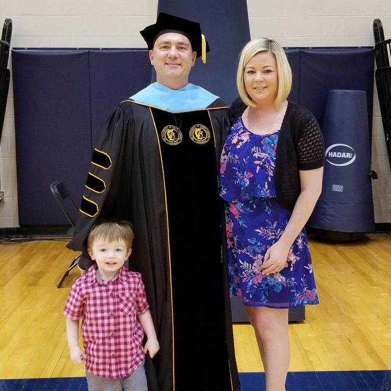 Craig Parkes with wife and son